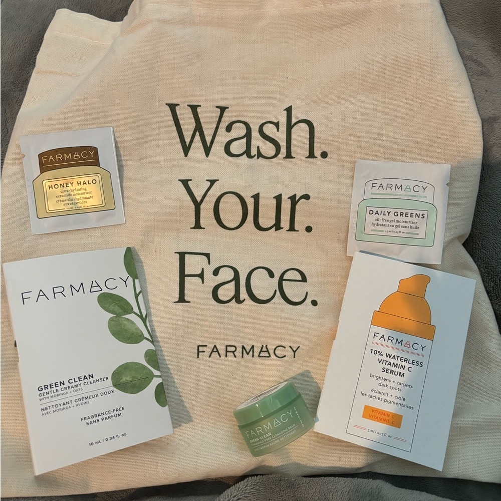 Farmacy Skincare Set with Green and Orange Accents